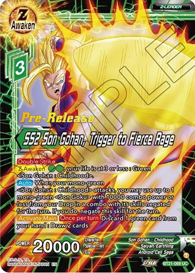 Image for SS2 Son Gohan, Trigger to Fierce Rage (Wild Resurgence Pre-Release Cards) (BT21-069) - Dragon Ball Super: Masters