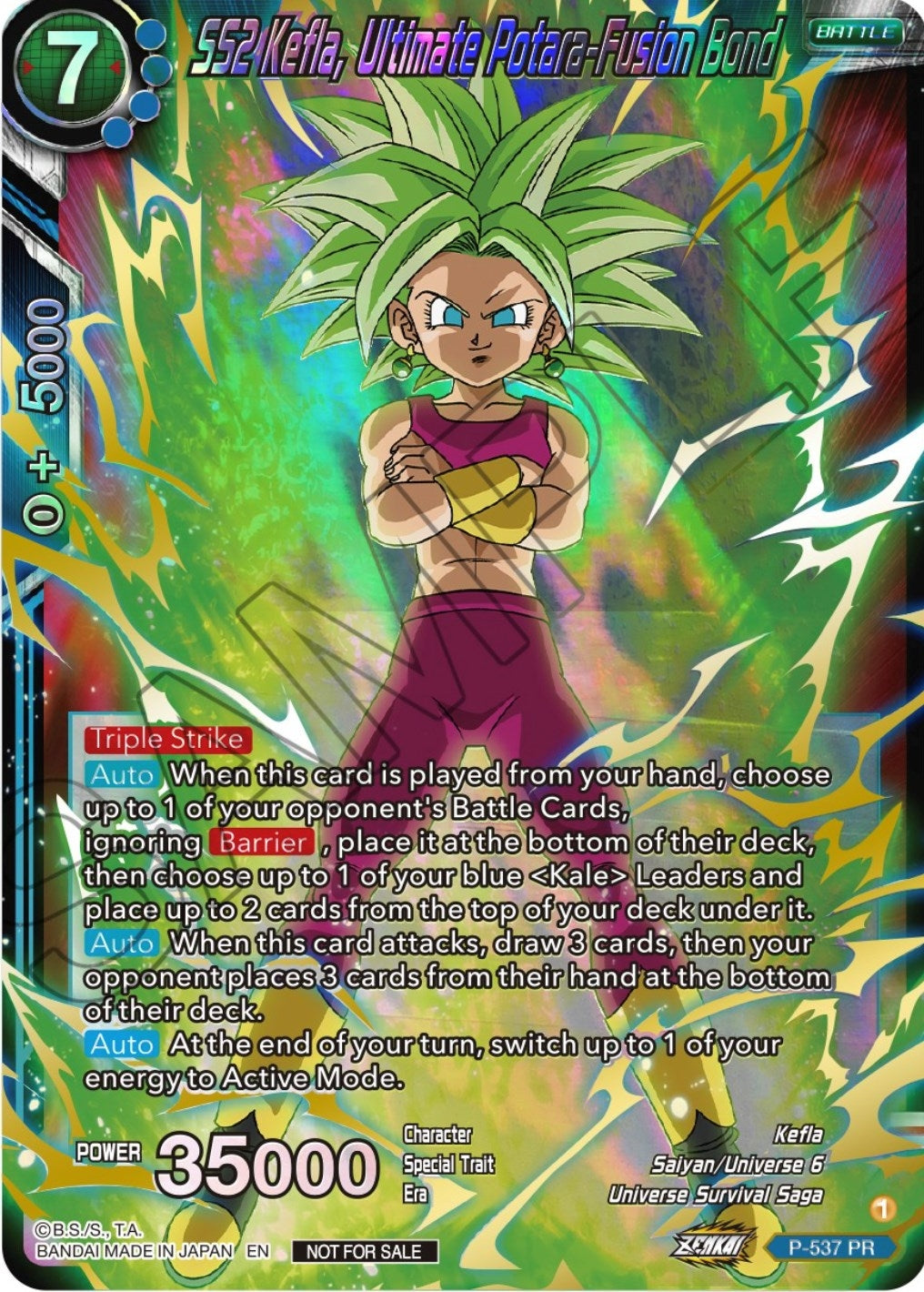 Image for SS2 Kefla, Ultimate Potara-Fusion Bond (Championship Selection Pack 2023 Vol.2) (Gold-Stamped Shatterfoil) (Tournament Promotion Cards) (P-537) - Dragon Ball Super: Masters