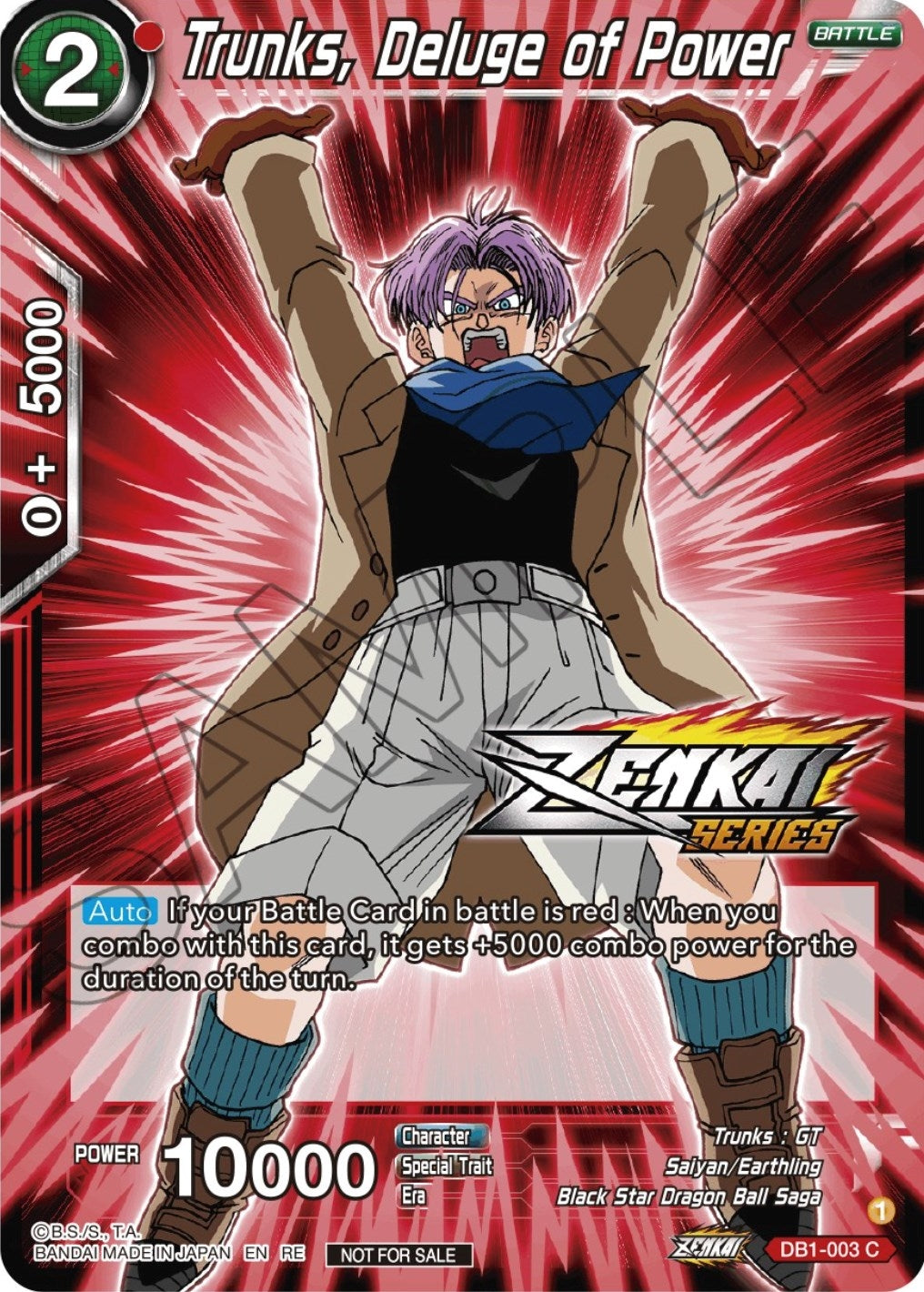 Image for Trunks, Deluge of Power (Event Pack 12) (Tournament Promotion Cards) (DB1-003) - Dragon Ball Super: Masters
