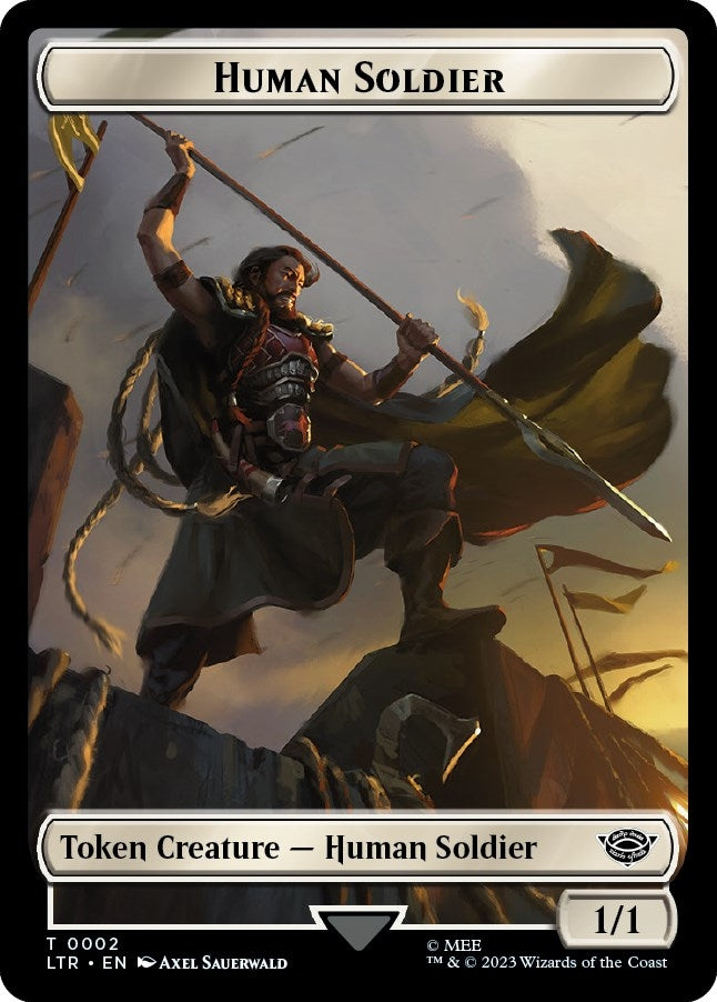 Image for Human Soldier (0002) // Food (0011) Double-Sided Token (Universes Beyond: The Lord of the Rings: Tales of Middle-earth) (2 // 11) - Magic: The Gathering