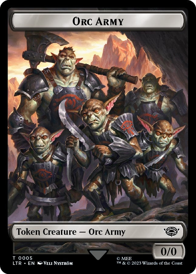 Image for Orc Army (0005) // Food (0009) Double-Sided Token (Universes Beyond: The Lord of the Rings: Tales of Middle-earth) (5 // 9) - Magic: The Gathering