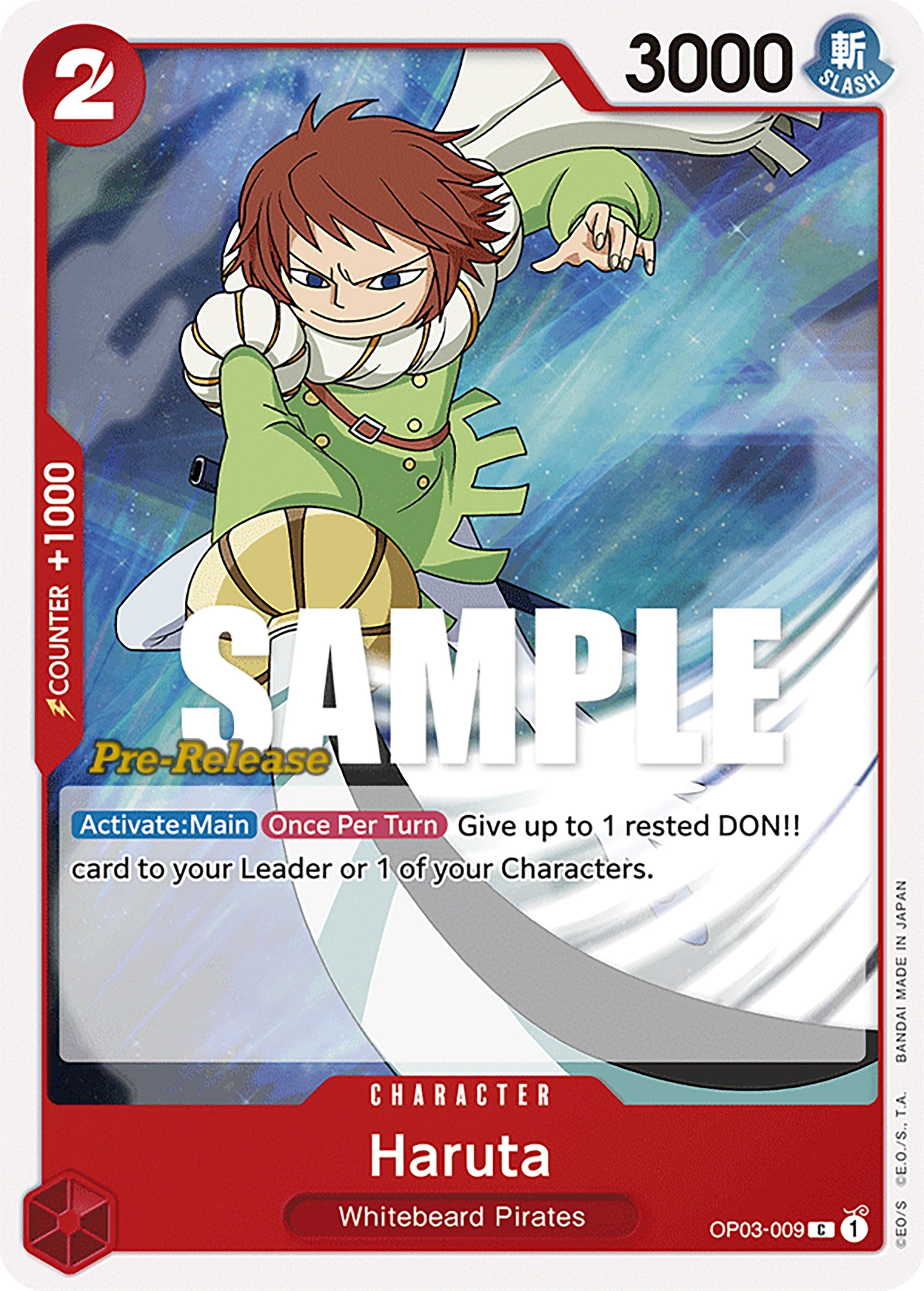 Image for Haruta (Pillars of Strength Pre-Release Cards) (OP03-009) - One Piece Card Game