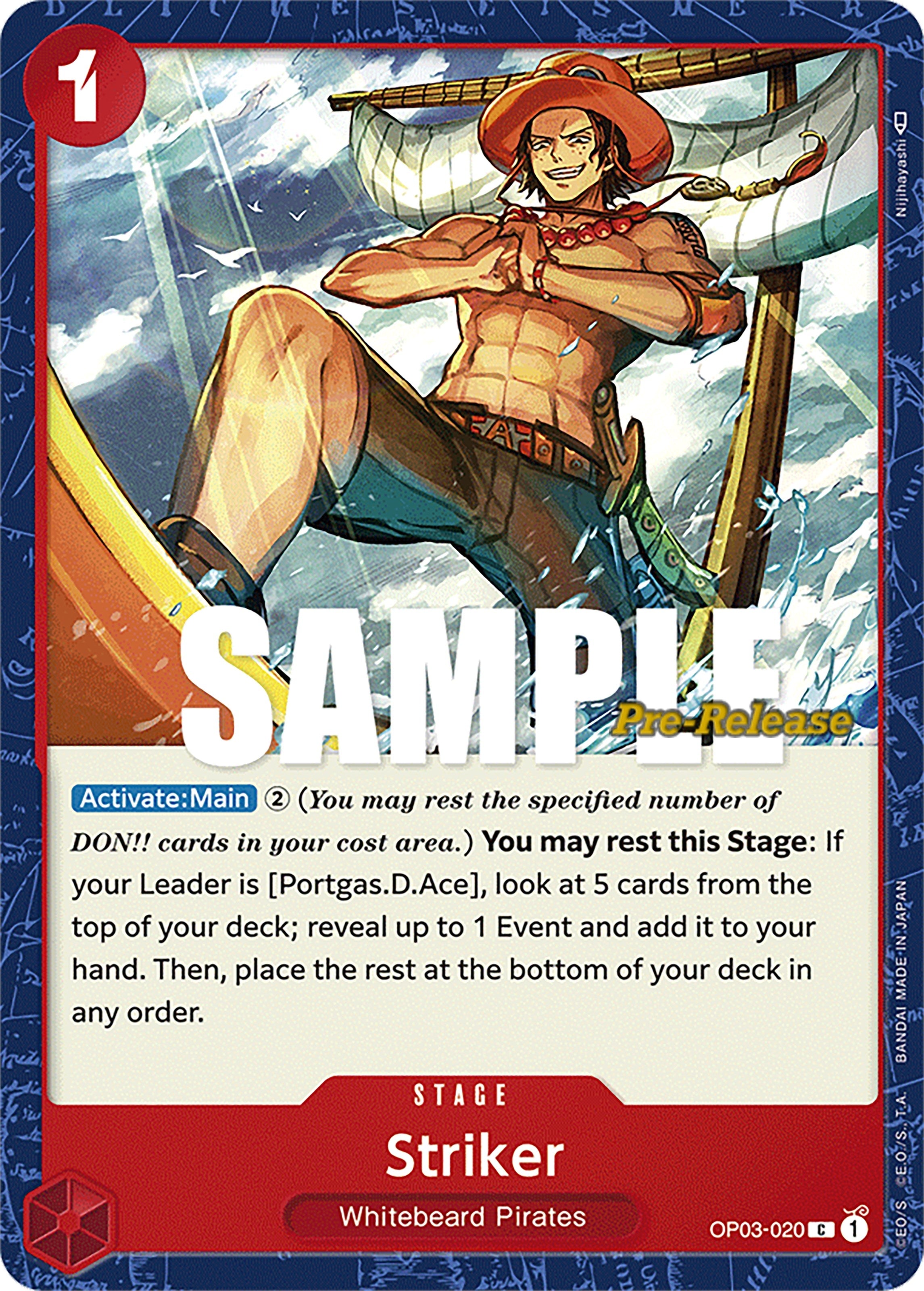 Image for Striker (Pillars of Strength Pre-Release Cards) (OP03-020) - One Piece Card Game