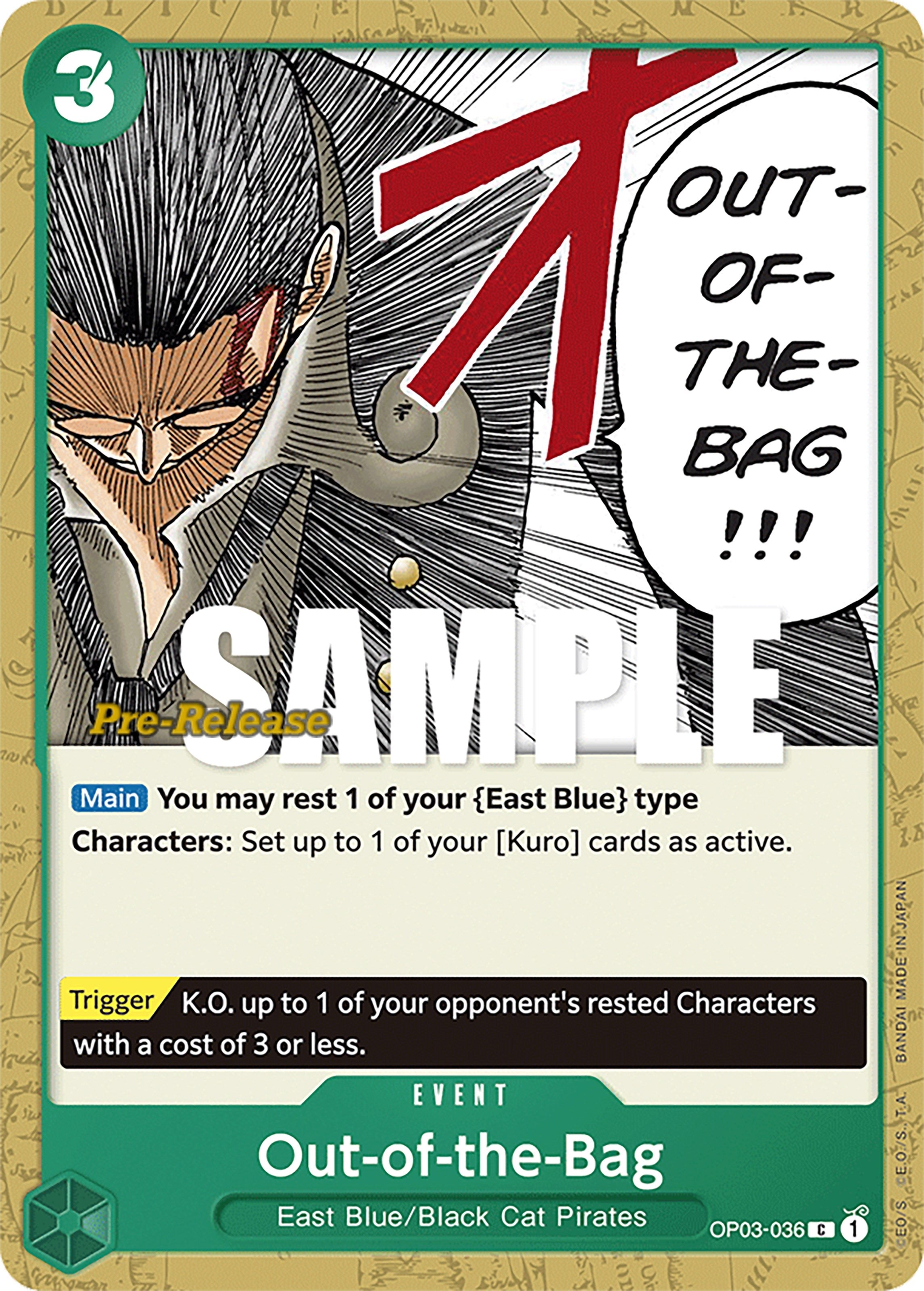 Image for Out-of-the-Bag (Pillars of Strength Pre-Release Cards) (OP03-036) - One Piece Card Game
