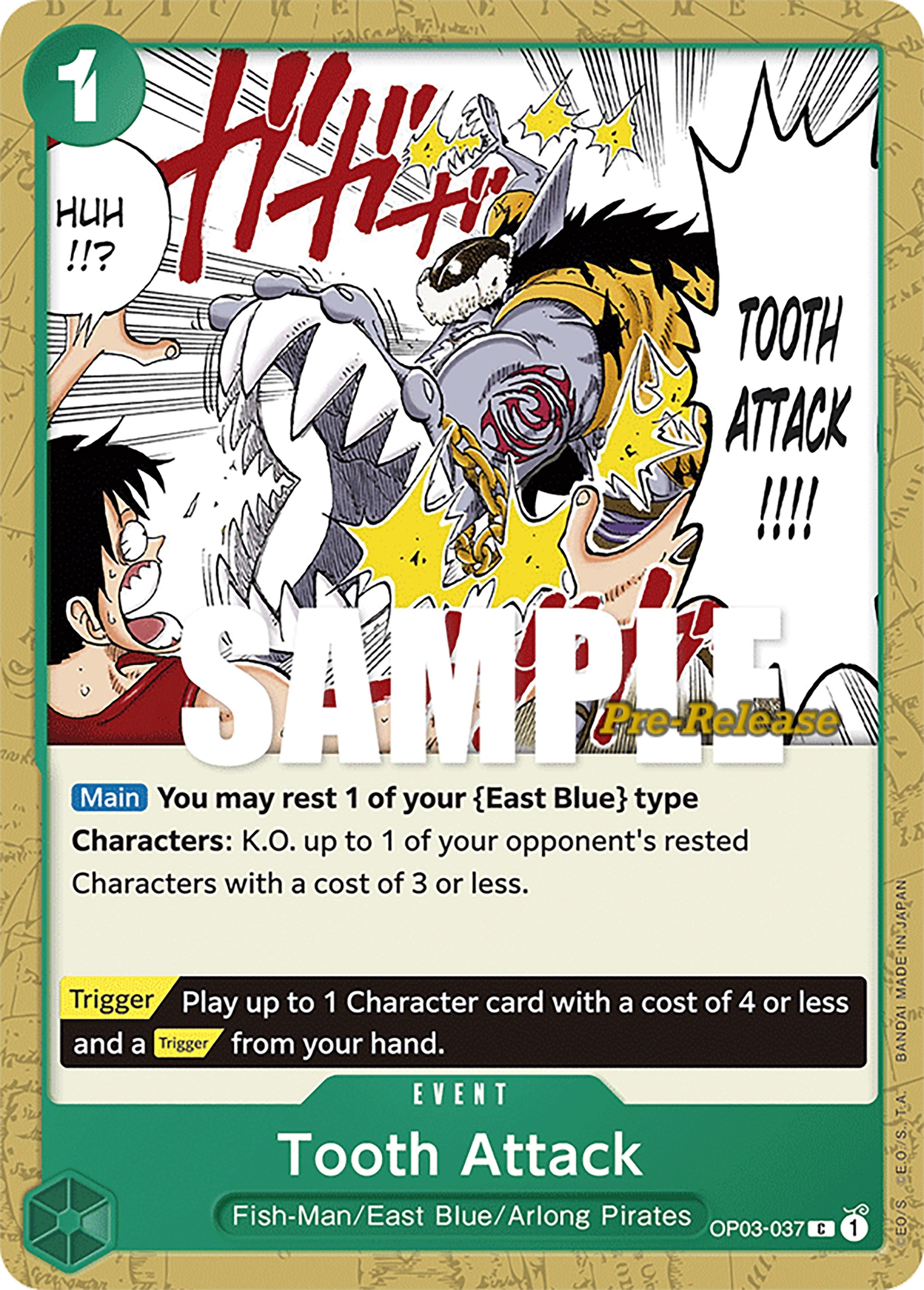 Image for Tooth Attack (Pillars of Strength Pre-Release Cards) (OP03-037) - One Piece Card Game
