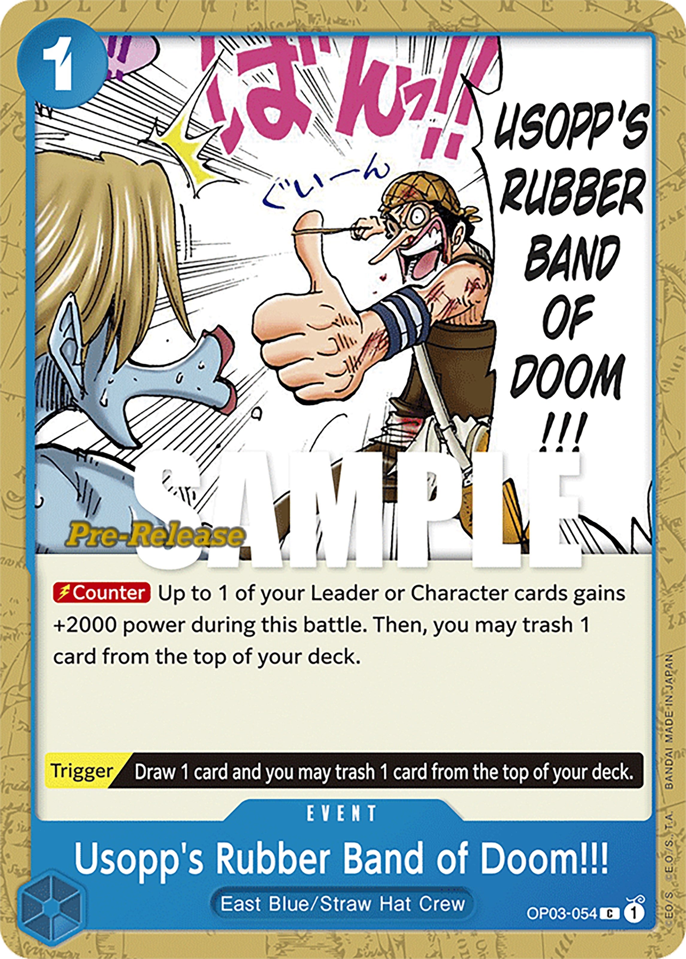 Image for Usopp's Rubber Band of Doom!!! (Pillars of Strength Pre-Release Cards) (OP03-054) - One Piece Card Game