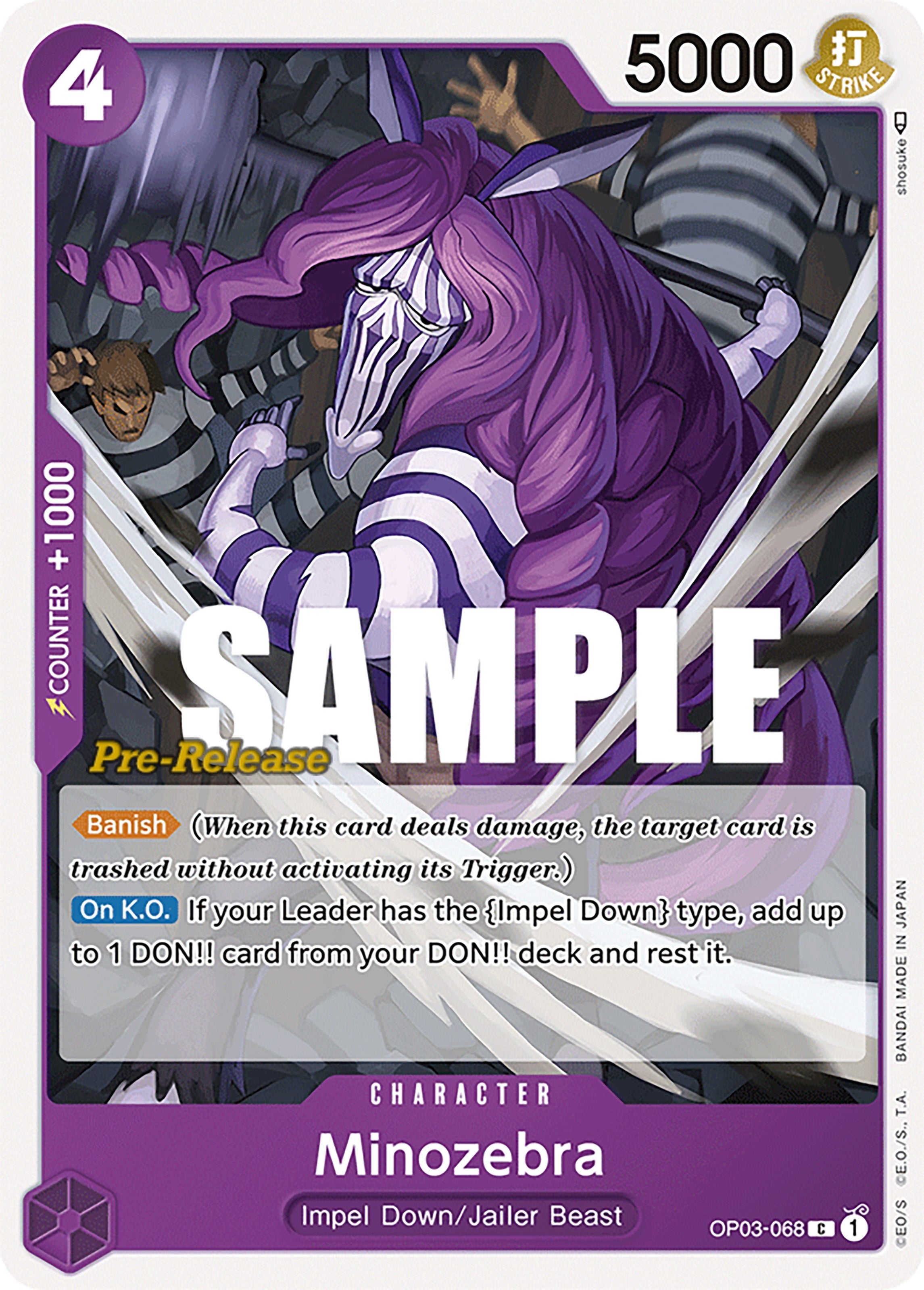 Image for Minozebra (Pillars of Strength Pre-Release Cards) (OP03-068) - One Piece Card Game