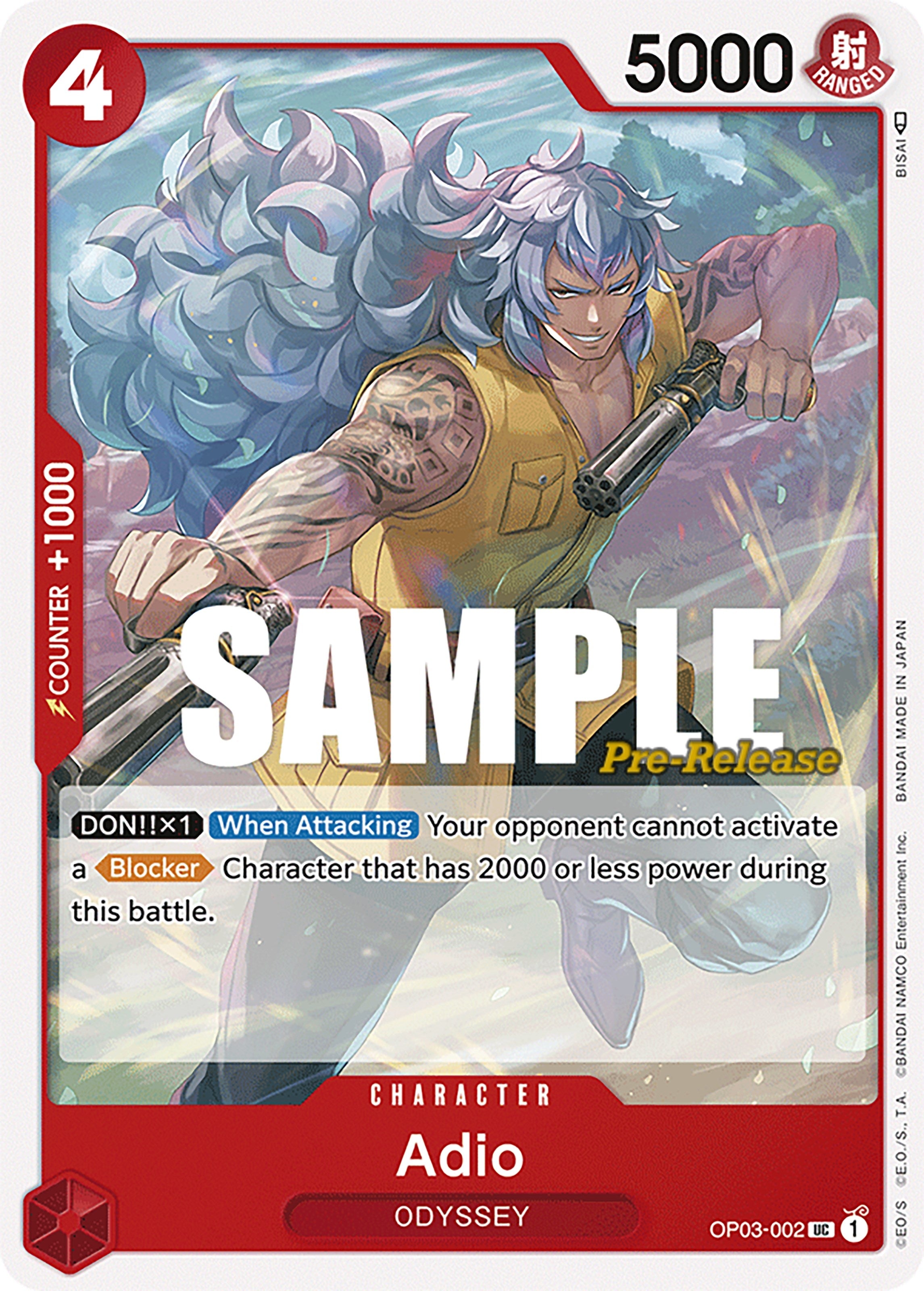 Image for Adio (Pillars of Strength Pre-Release Cards) (OP03-002) - One Piece Card Game