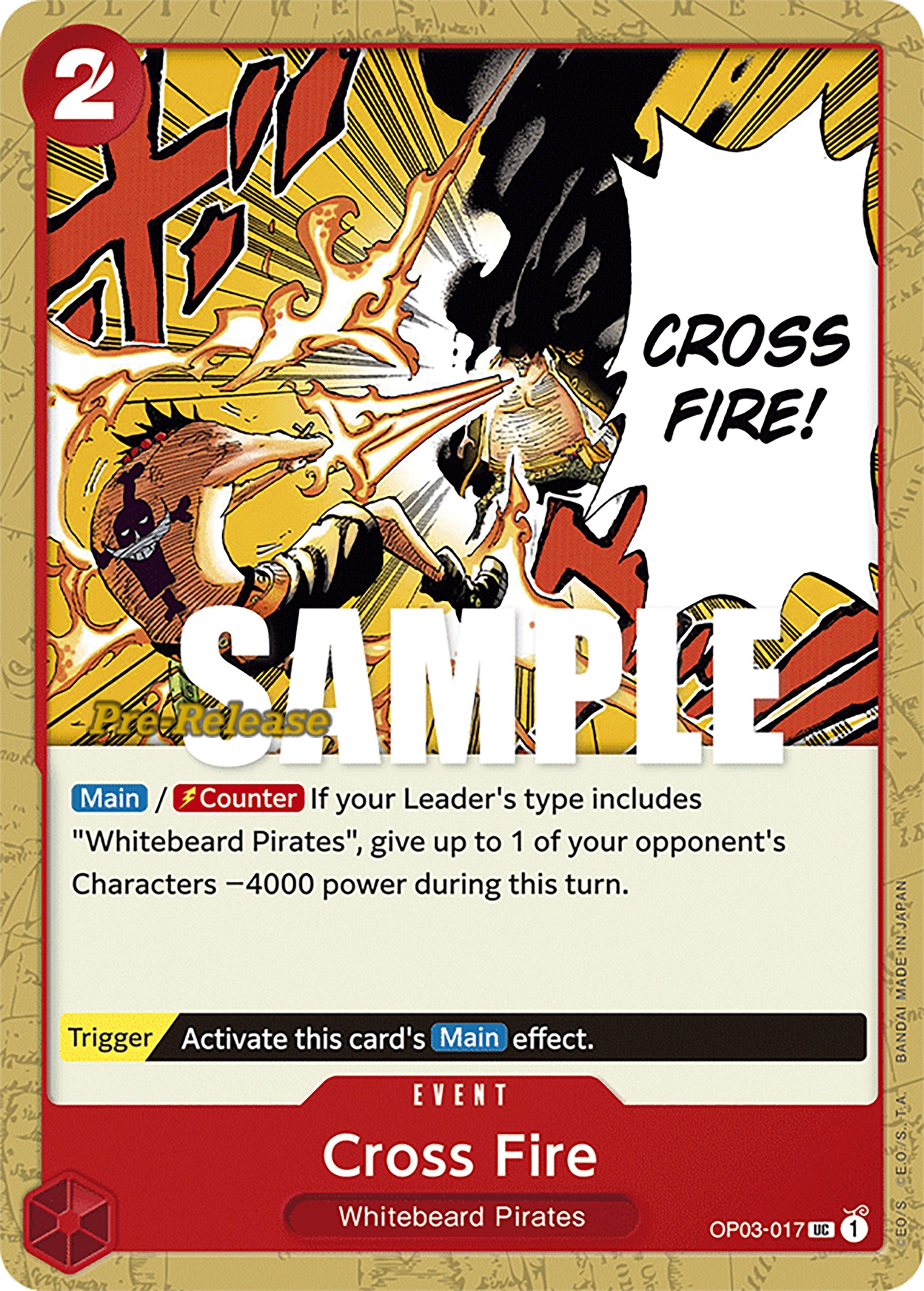 Image for Cross Fire (Pillars of Strength Pre-Release Cards) (OP03-017) - One Piece Card Game
