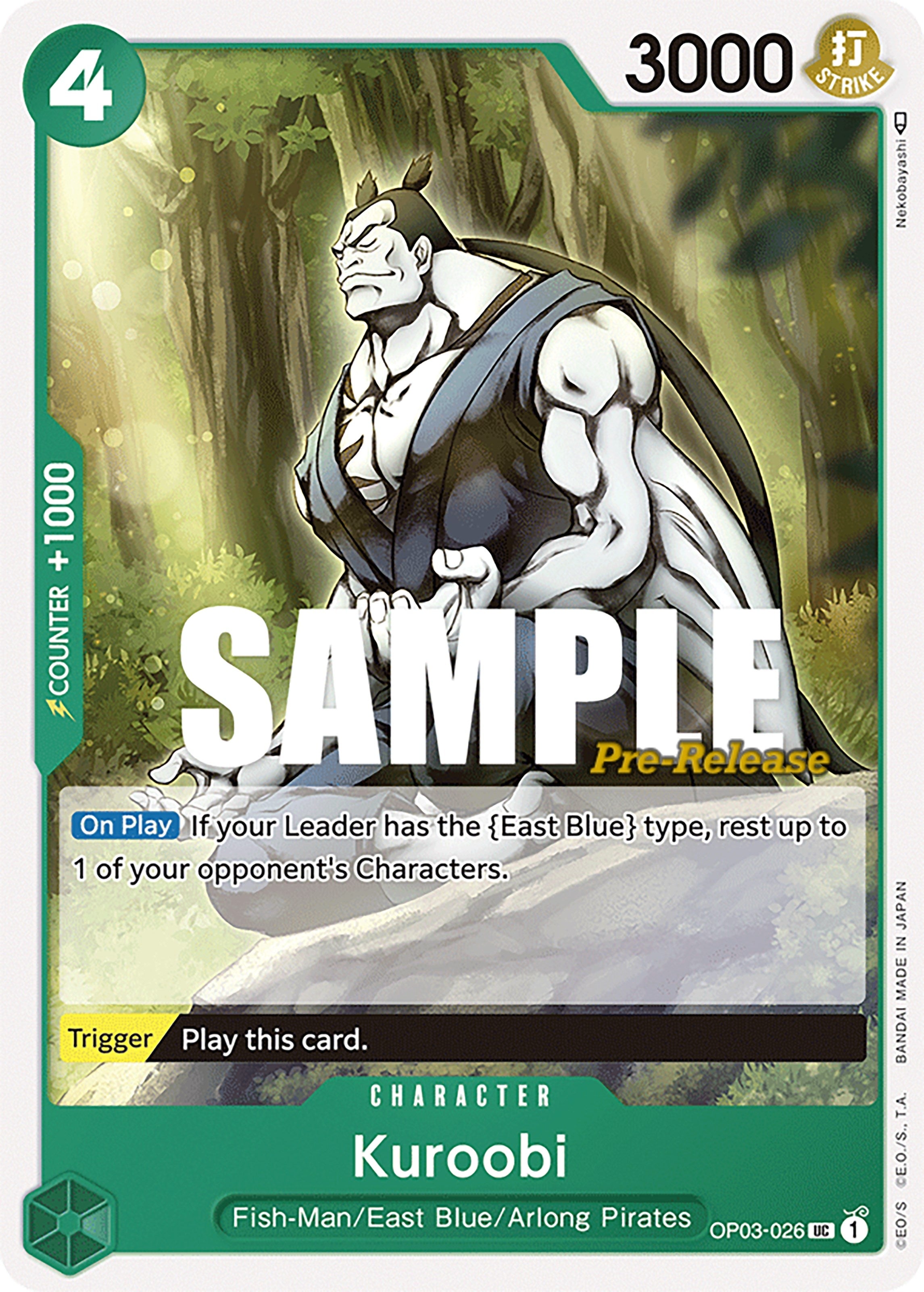 Image for Kuroobi (Pillars of Strength Pre-Release Cards) (OP03-026) - One Piece Card Game