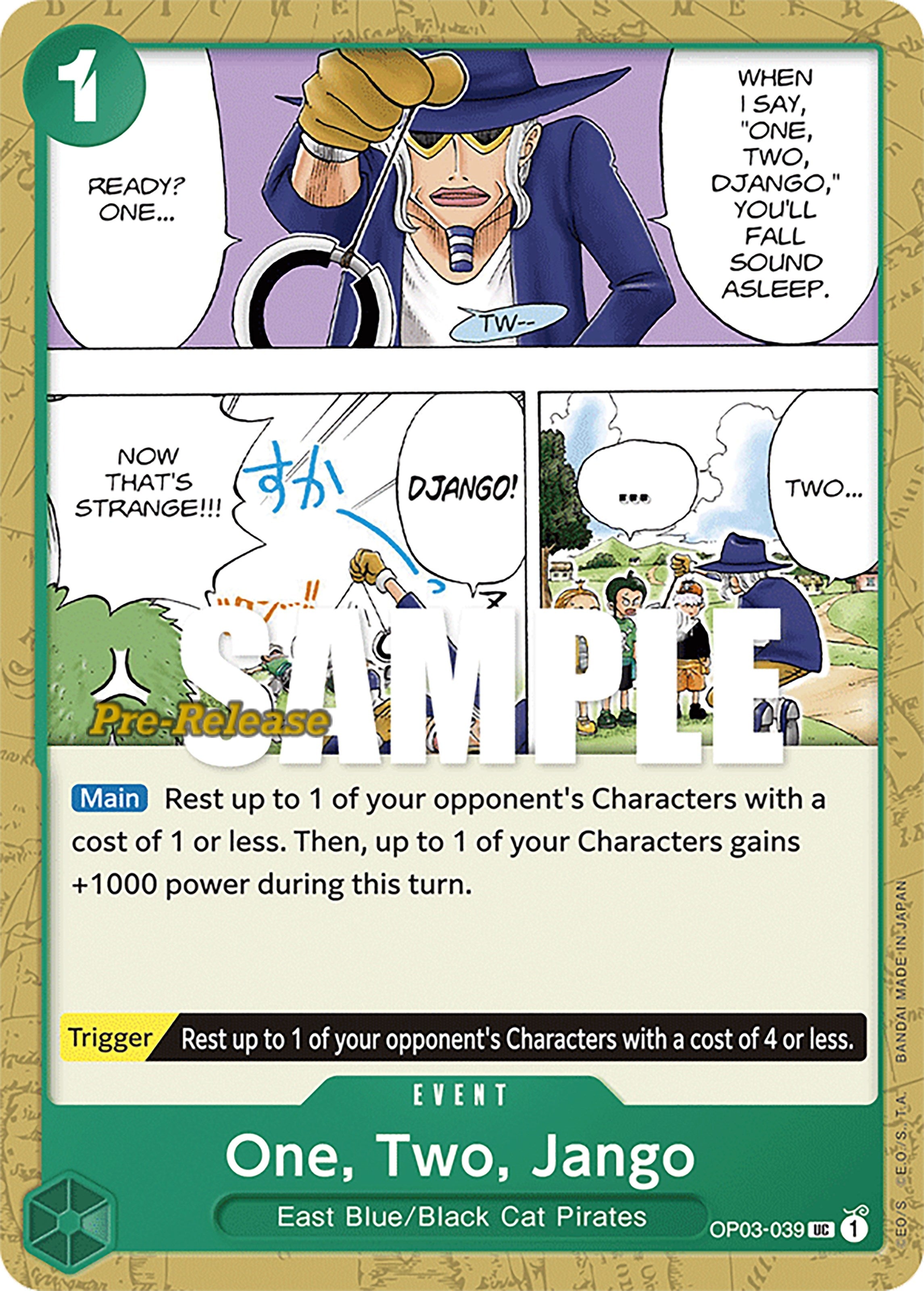Image for One, Two, Jango (Pillars of Strength Pre-Release Cards) (OP03-039) - One Piece Card Game