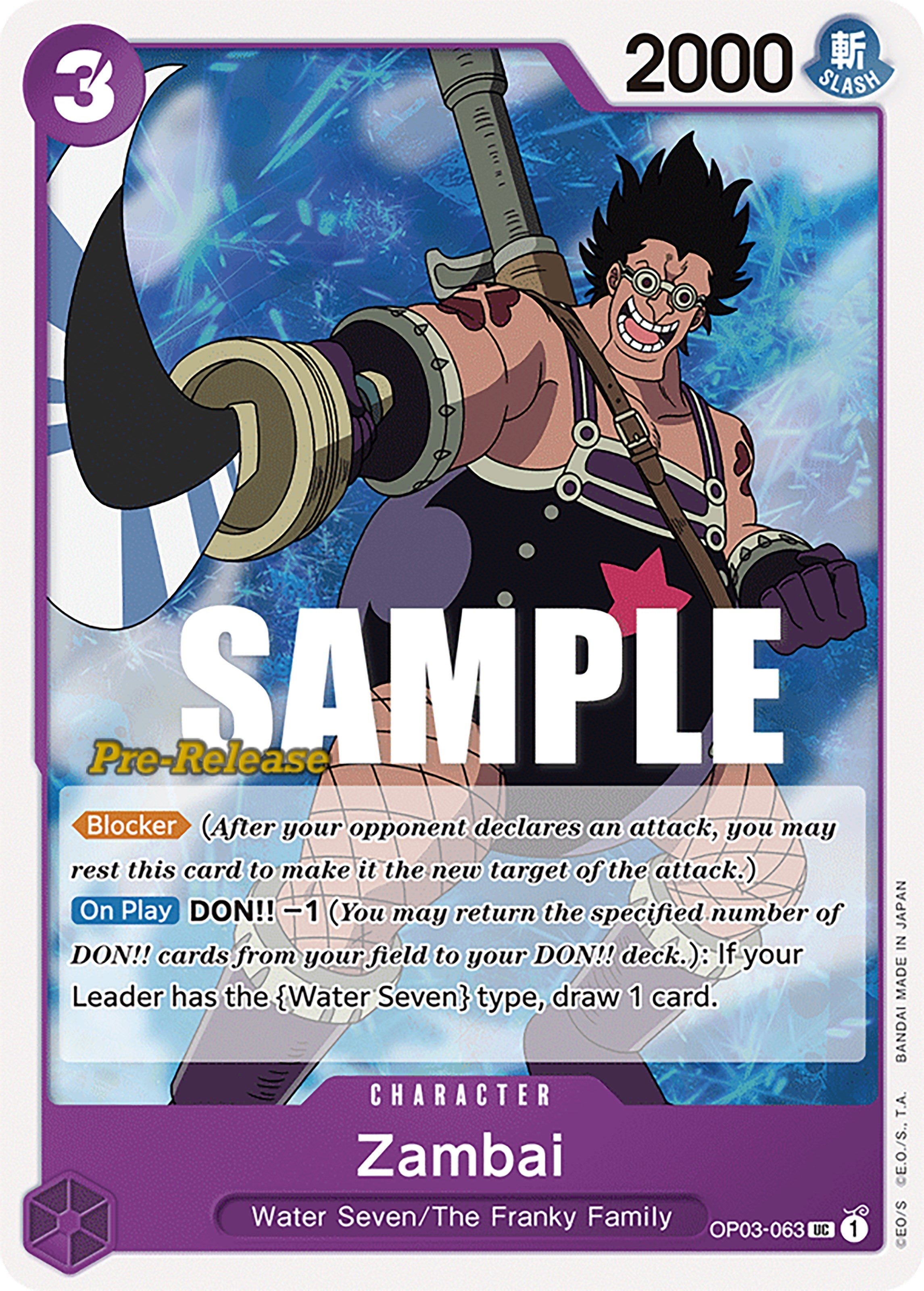 Image for Zambai (Pillars of Strength Pre-Release Cards) (OP03-063) - One Piece Card Game