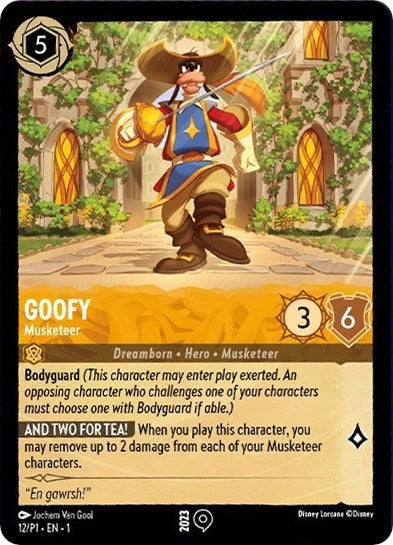 Image for Goofy - Musketeer (Disney Lorcana Promo Cards) (12) - Disney Lorcana