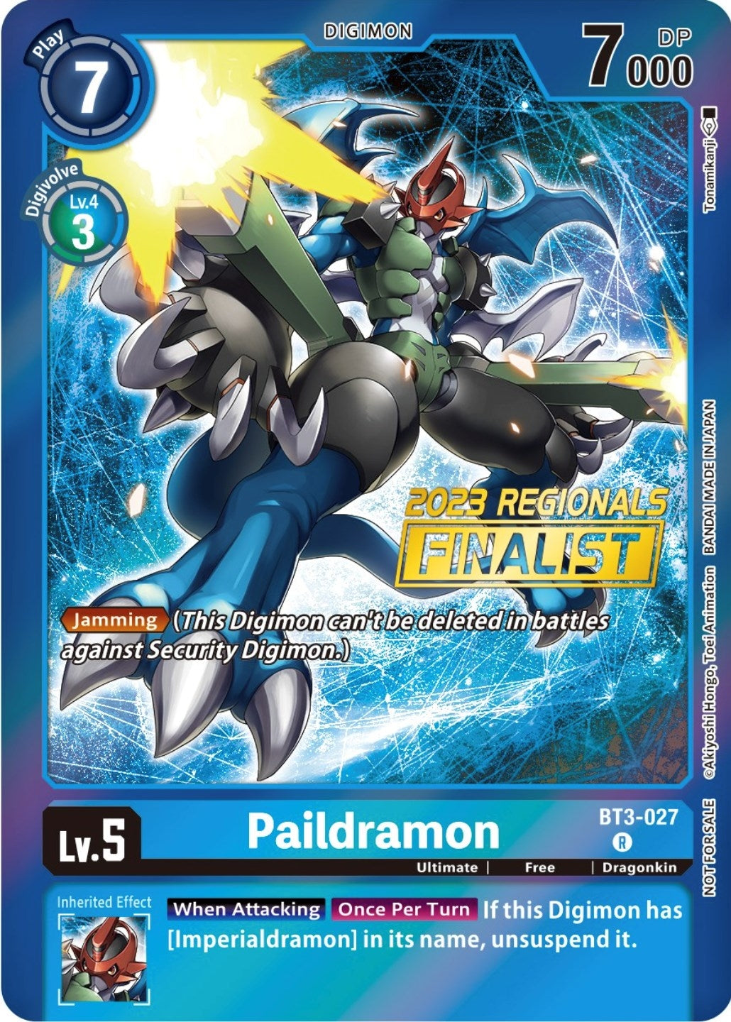 Image for Paildramon (2023 Regionals Finalist) (BT01-03B) (BT3-027 R) - Digimon Card Game