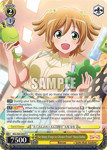 Image for "So Many Frogs to Choose From" Nana Daiba (Revue Starlight -Re LIVE-) (RSL/S69-E027 C) - Weiss Schwarz