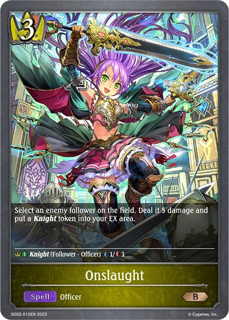 Image for Onslaught (SD02: Blade of Resentment) (SD02-015EN) - Shadowverse: Evolve