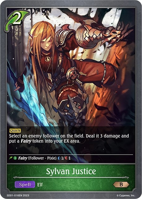 Image for Sylvan Justice (SD01: Regal Fairy Princess) (SD01-016EN) - Shadowverse: Evolve