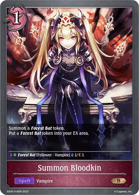 Image for Summon Bloodkin (SD05: Waltz of the Undying Night) (SD05-016EN) - Shadowverse: Evolve