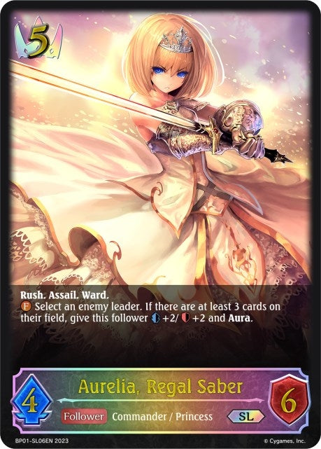 Image for Aurelia, Regal Saber (SL) (BP01: Advent of Genesis) (BP01-SL06EN) - Shadowverse: Evolve