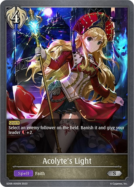 Image for Acolyte's Light (SD06: Maculate Ablution) (SD06-005EN) - Shadowverse: Evolve