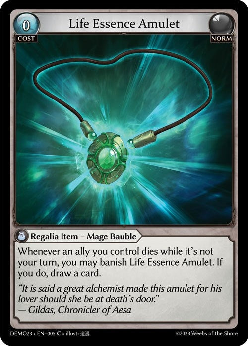 Image for Life Essence Amulet (2023 Demo Deck) (005) - Grand Archive TCG