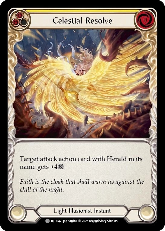 Image for Celestial Resolve (Yellow) (Dusk till Dawn) (DTD042) - Flesh and Blood TCG