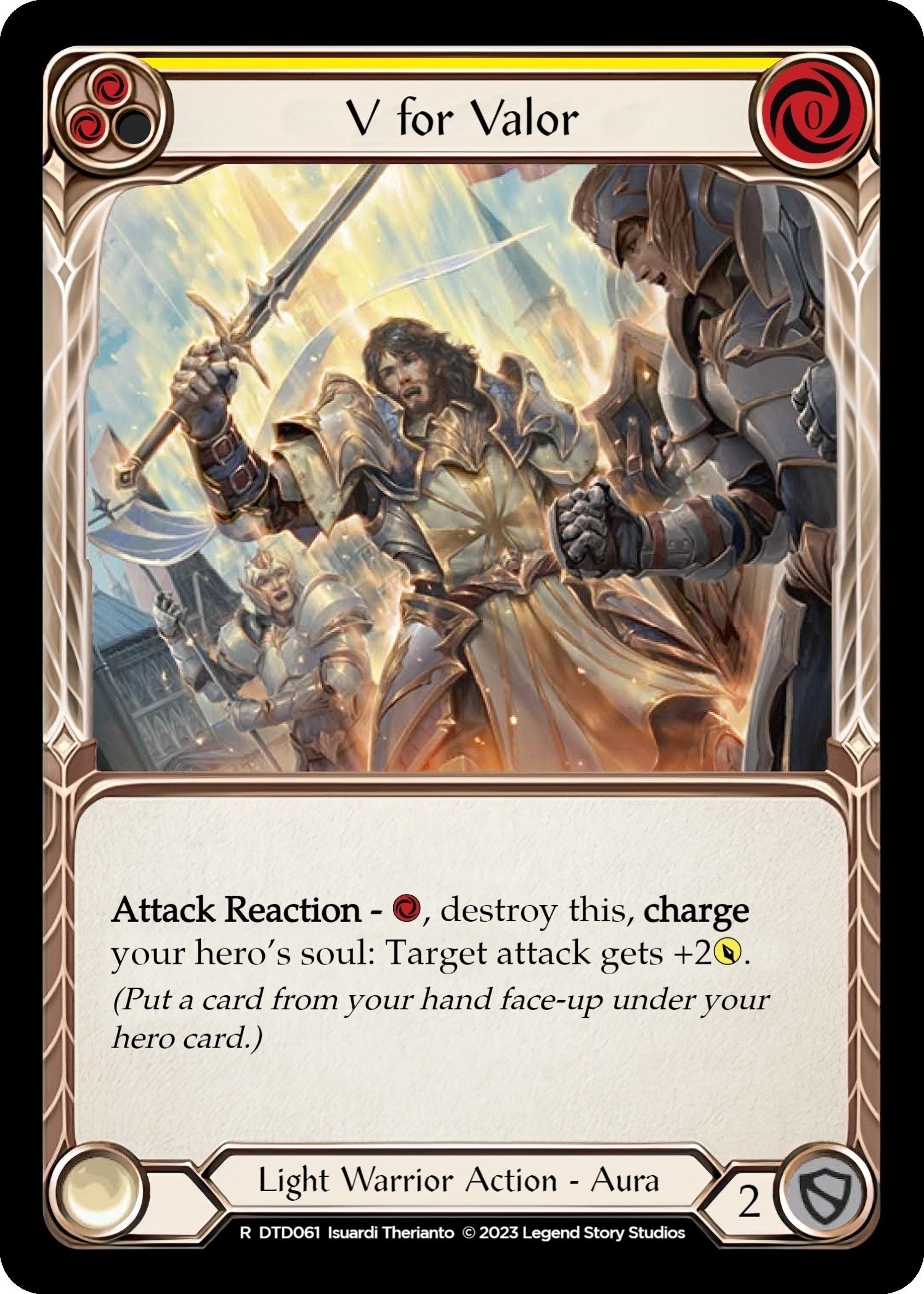 Image for V for Valor (Yellow) (Dusk till Dawn) (DTD061) - Flesh and Blood TCG