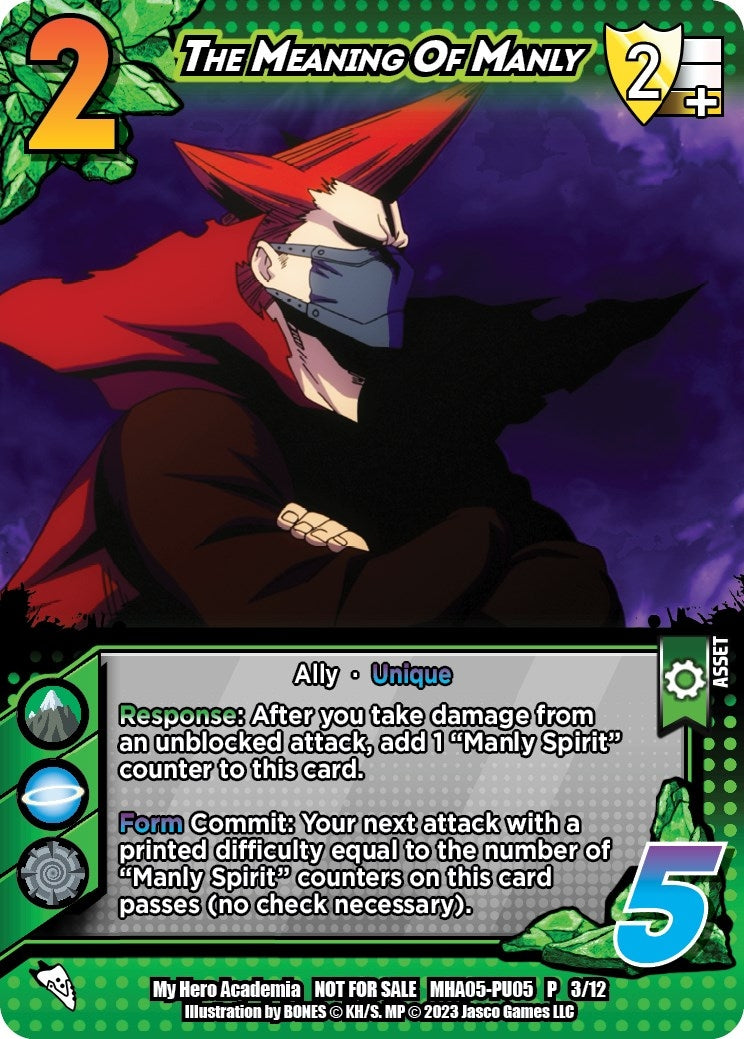 Image for The Meaning of Manly (Plus Ultra Pack 5) (UniVersus: My Hero Academia Promo Cards) (MHA-PU05 P 3/12) - UniVersus
