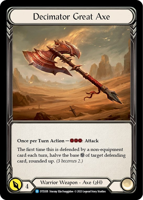 Image for Decimator Great Axe (Dusk till Dawn) (DTD205) - Flesh and Blood TCG