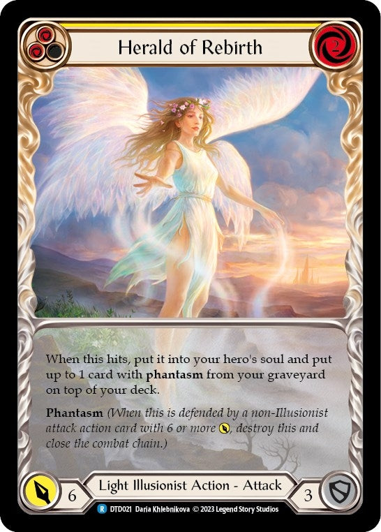 Image for Herald of Rebirth (Yellow) (Dusk till Dawn) (DTD021) - Flesh and Blood TCG