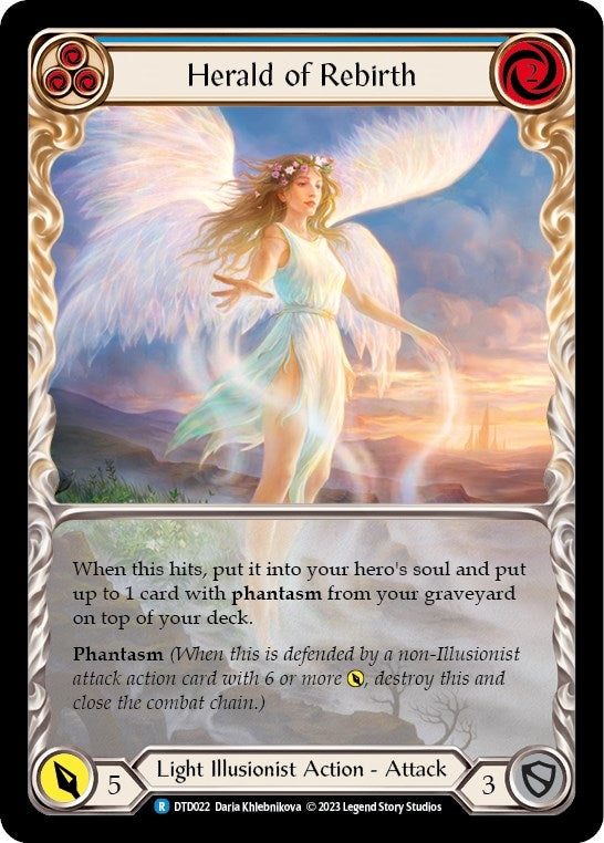 Image for Herald of Rebirth (Blue) (Dusk till Dawn) (DTD022) - Flesh and Blood TCG