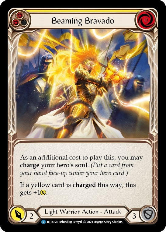 Image for Beaming Bravado (Yellow) (Dusk till Dawn) (DTD058) - Flesh and Blood TCG
