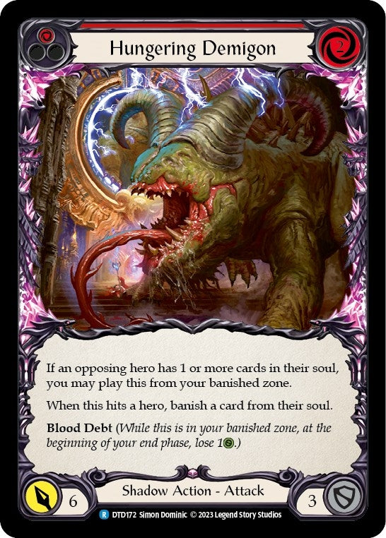 Image for Hungering Demigon (Red) (Dusk till Dawn) (DTD172) - Flesh and Blood TCG