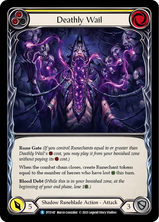 Image for Deathly Wail (Yellow) (Dusk till Dawn) (DTD147) - Flesh and Blood TCG