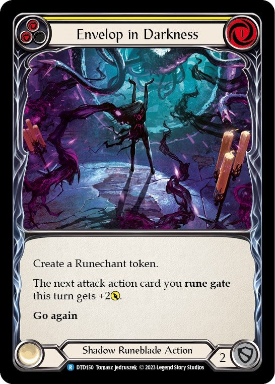 Image for Envelop in Darkness (Yellow) (Dusk till Dawn) (DTD150) - Flesh and Blood TCG