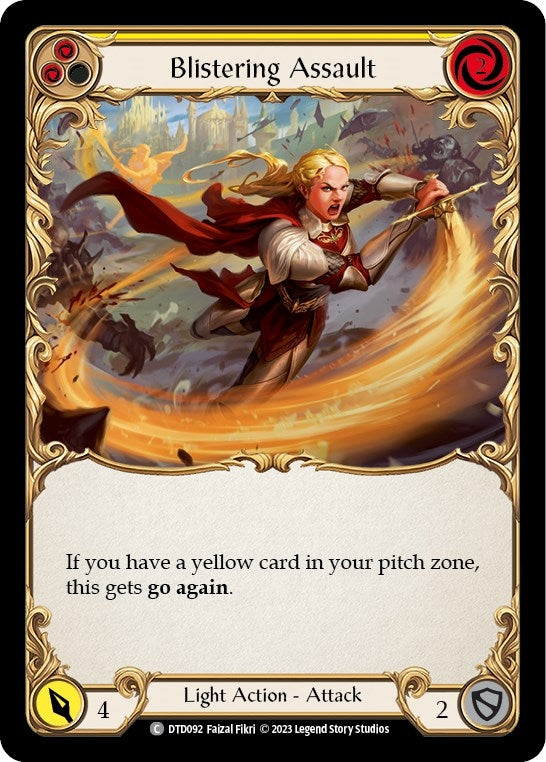 Image for Blistering Assault (Yellow) (Dusk till Dawn) (DTD092) - Flesh and Blood TCG