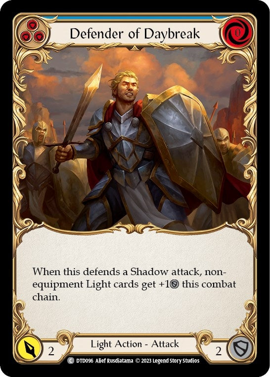 Image for Defender of Daybreak (Blue) (Dusk till Dawn) (DTD096) - Flesh and Blood TCG