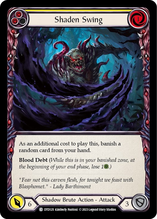 Image for Shaden Swing (Yellow) (Dusk till Dawn) (DTD125) - Flesh and Blood TCG