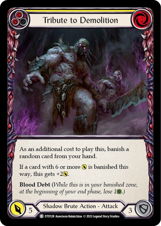 Image for Tribute to Demolition (Yellow) (Dusk till Dawn) (DTD128) - Flesh and Blood TCG