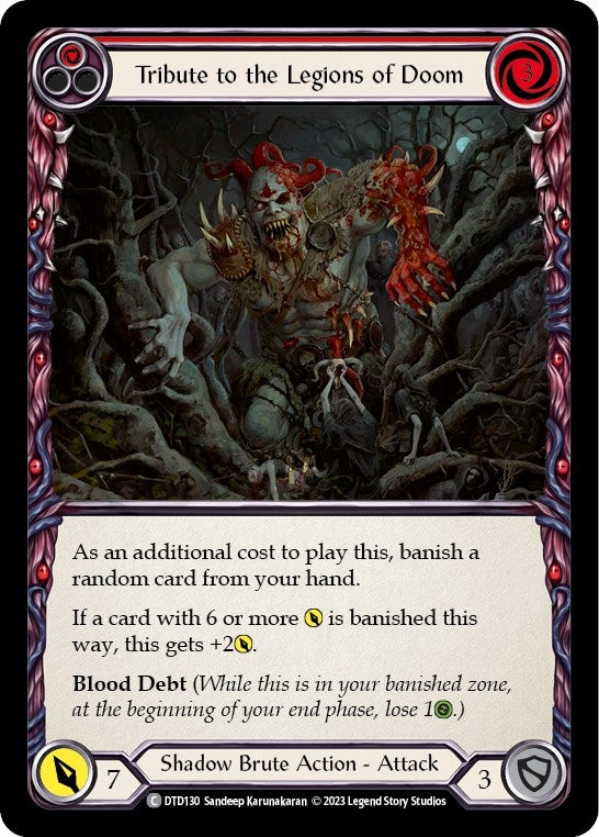 Image for Tribute to the Legions of Doom (Red) (Dusk till Dawn) (DTD130) - Flesh and Blood TCG