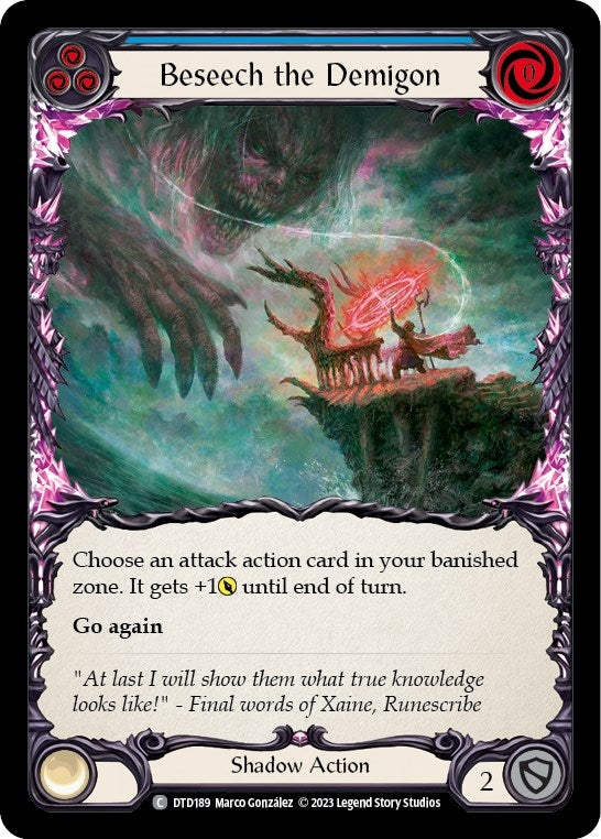 Image for Beseech the Demigon (Blue) (Dusk till Dawn) (DTD189) - Flesh and Blood TCG