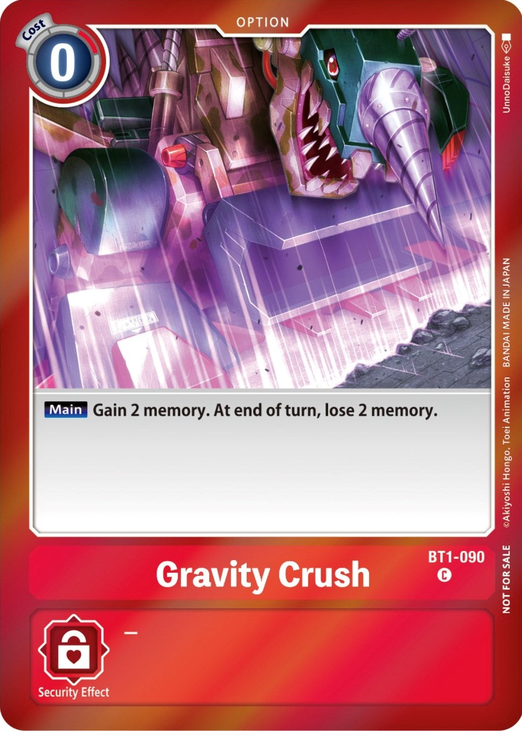 Image for Gravity Crush (Event Pack 5) (BT01-03A) (BT1-090 C) - Digimon Card Game