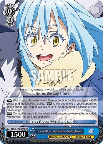 Image for For a World to Live In With a Smile, Rimuru (That Time I Got Reincarnated as a Slime Vol.3) (TSK/S101-E076 RR) - Weiss Schwarz