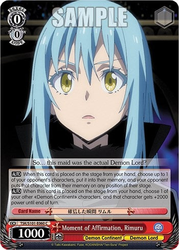 Image for Moment of Affirmation, Rimuru (That Time I Got Reincarnated as a Slime Vol.3) (TSK/S101-E060 C) - Weiss Schwarz