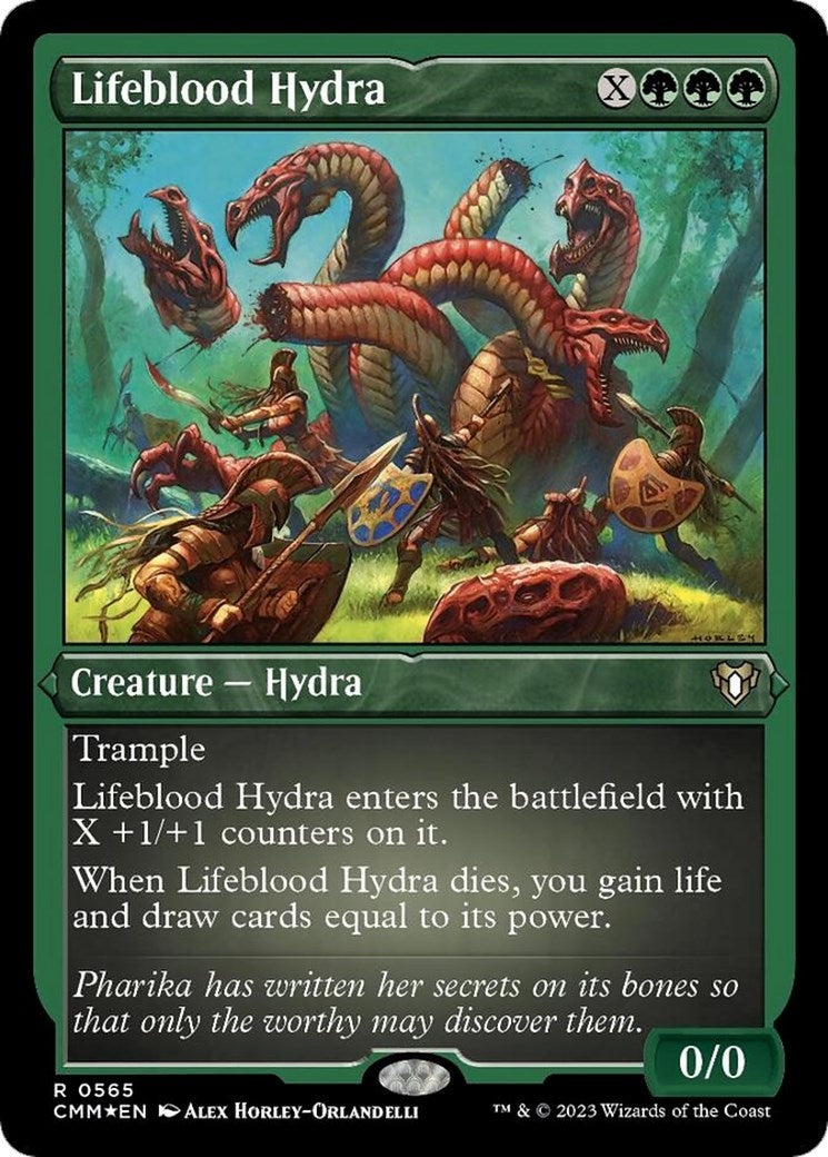 Image for Lifeblood Hydra (Foil Etched) (Commander Masters) (565) - Magic: The Gathering