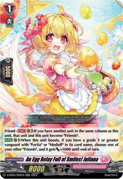 Image for An Egg Relay Full of Smiles! Juliana (D-SS05: Festival Booster 2023) (D-SS05/029EN) - Cardfight Vanguard