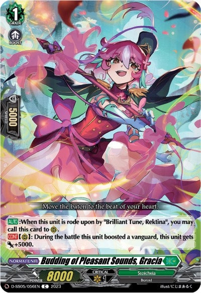 Image for Budding of Pleasant Sounds, Gracia (D-SS05: Festival Booster 2023) (D-SS05/056EN) - Cardfight Vanguard