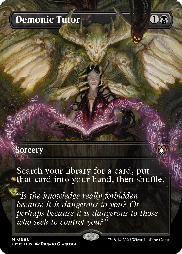 Image for Demonic Tutor (Borderless) (Commander Masters) (696) - Magic: The Gathering