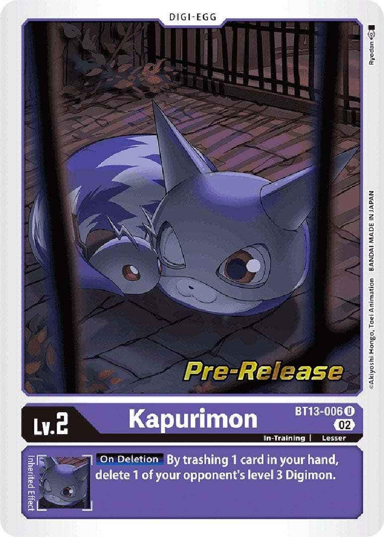Image for Kapurimon (BT13_PR) (BT13-006 U) - Digimon Card Game