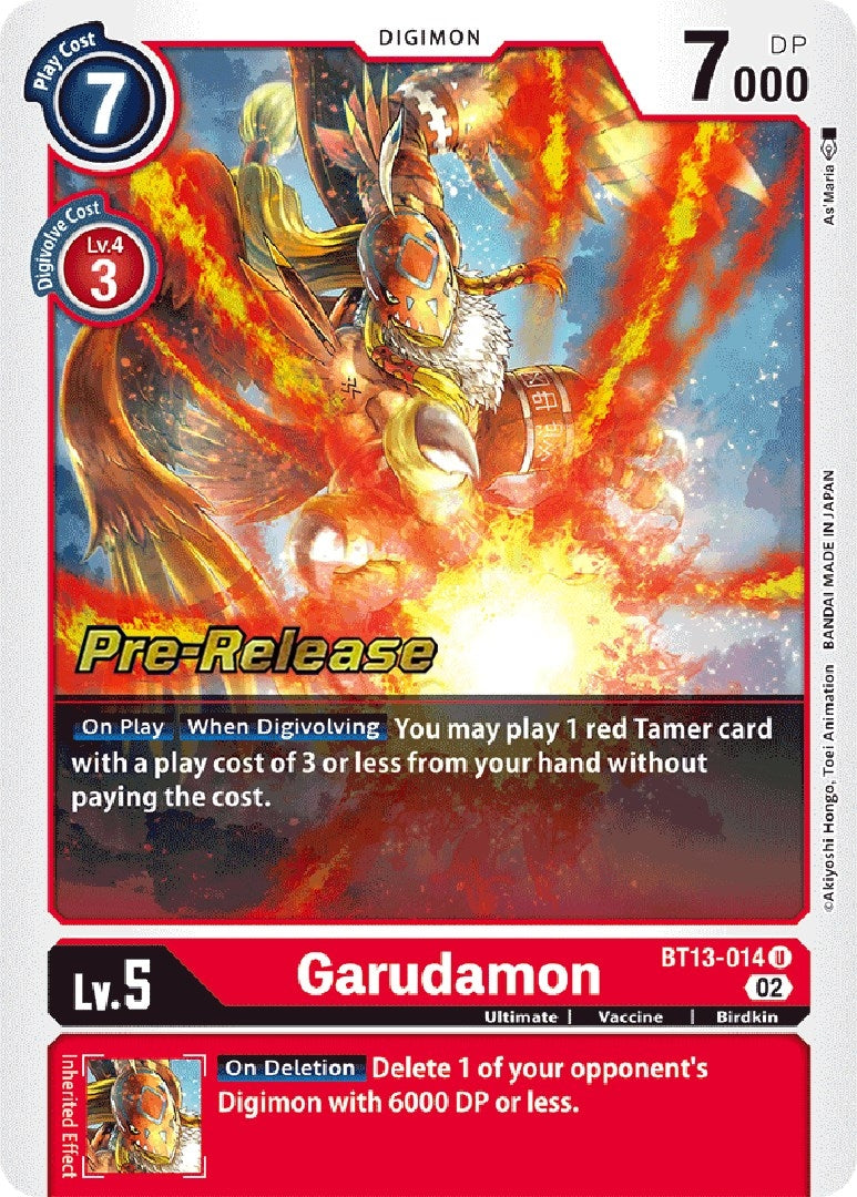 Image for Garudamon (BT13_PR) (BT13-014 U) - Digimon Card Game